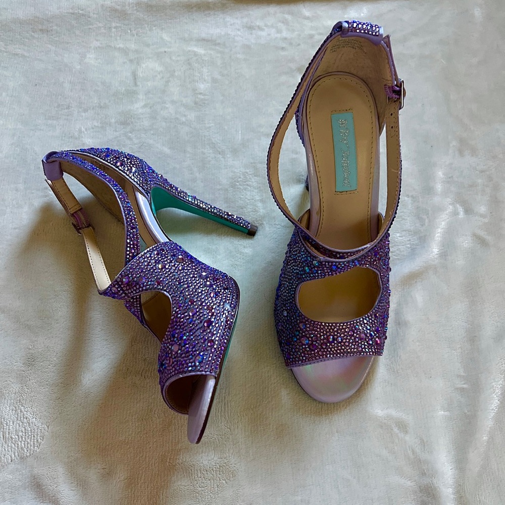 Betsey Johnson vintage bedazzled wrap heels!